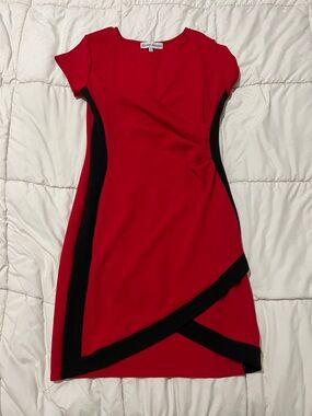 Almost Famous Red Mini Dress with Black Accents